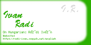 ivan radi business card